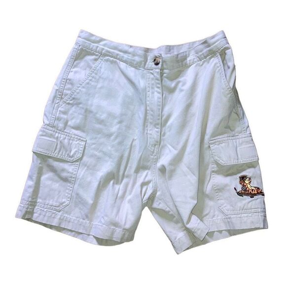 Vintage Disney Pooh Bear Embroidered Tigger Size Medium Cotton Mom Cargo Shorts - Picture 1 of 5